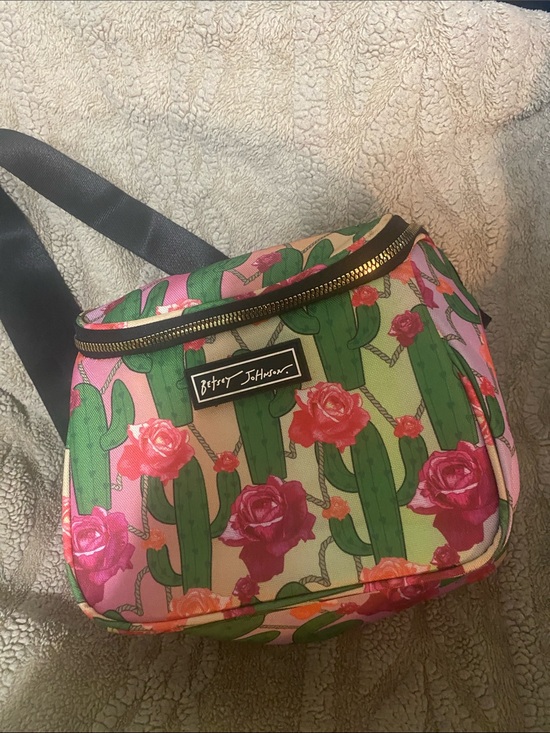 Betsey Johnson Accessories - Betsey Johnson Pink Green & Red Cactus Rose Crossbody Bag lunch bag